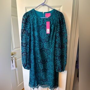 Beautiful two tone carnival lace in Valencia teal color